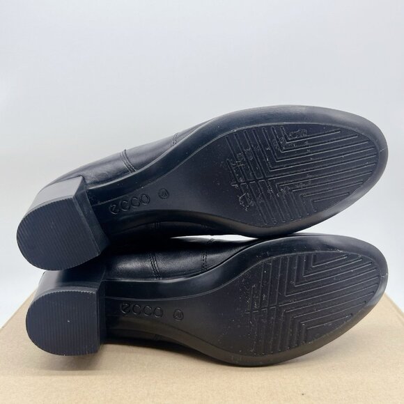 Ecco Shape 35 Black Leather Chelsea Boots Low Heel Womens EU 41 US 10- 10.5 - Picture 10 of 13